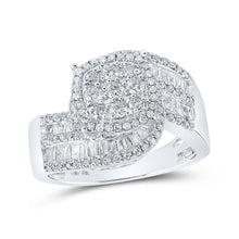 Load image into Gallery viewer, Radiant Brilliance Diamond Cluster Ring Top view from the 10Kt White Gold Womens Round Diamond Cluster Ring 1 Cttwpin218850 collection by Splendid Jewellery