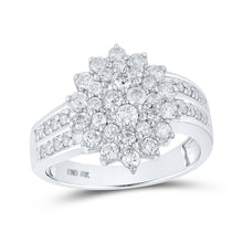 Load image into Gallery viewer, Captivating Brilliance Diamond Cluster Ring Top view from the 10Kt White Gold Womens Round Diamond Cluster Ring 1 Cttwpin214796 collection by Splendid Jewellery