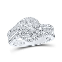Load image into Gallery viewer, Captivating Brilliance Diamond Cluster Ring Top view from the 10Kt White Gold Womens Round Diamond Cluster Ring 1 Cttwpin214502 collection by Splendid Jewellery