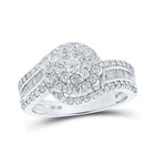 Captivating Brilliance Diamond Cluster Ring Top view from the 10Kt White Gold Womens Round Diamond Cluster Ring 1 Cttwpin214502 collection by Splendid Jewellery