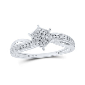 Captivating Brilliance Diamond Cluster Ring Top view from the 10Kt White Gold Womens Round Diamond Cluster Ring 1 10 Cttwpin215046 collection by Splendid Jewellery