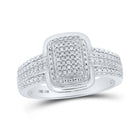 Radiant Brilliance: 10kt White Gold Round Diamond Cluster Ring 1/10 Cttw Top view from the 10Kt White Gold Womens Round Diamond Cluster Ring 1 10 Cttwpin212187 collection by Splendid Jewellery