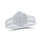 Radiant Brilliance Diamond Cluster Ring Top view from the 10Kt White Gold Womens Round Diamond Cluster Ring 1 12 Cttwpin212180 collection by Splendid Jewellery