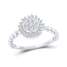 Load image into Gallery viewer, Radiant Brilliance Diamond Cluster Ring Top view from the 10Kt White Gold Womens Round Diamond Cluster Ring 1 3 Cttwpin282702 collection by Splendid Jewellery