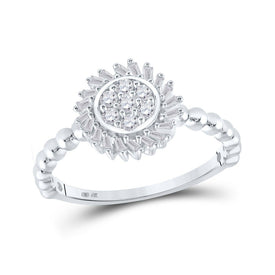 Radiant Brilliance Diamond Cluster Ring Top view from the 10Kt White Gold Womens Round Diamond Cluster Ring 1 3 Cttwpin282702 collection by Splendid Jewellery