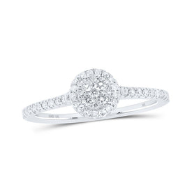 Enchanting Diamond Brilliance Ring Top view from the 10Kt White Gold Womens Round Diamond Cluster Ring 1 3 Cttwpin237092 collection by Splendid Jewellery