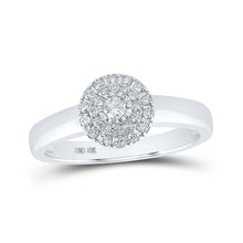 Load image into Gallery viewer, Captivating Brilliance: 10kt White Gold Womens Round Diamond Cluster Ring Top view from the 10Kt White Gold Womens Round Diamond Cluster Ring 1 4 Cttwpin214295 collection by Splendid Jewellery