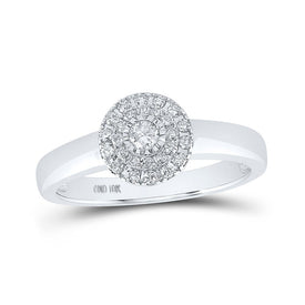 Captivating Brilliance: 10kt White Gold Womens Round Diamond Cluster Ring Top view from the 10Kt White Gold Womens Round Diamond Cluster Ring 1 4 Cttwpin214295 collection by Splendid Jewellery