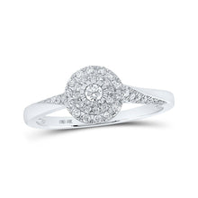 Load image into Gallery viewer, Radiant Brilliance Diamond Cluster Ring Top view from the 10Kt White Gold Womens Round Diamond Cluster Ring 1 4 Cttwpin214296 collection by Splendid Jewellery