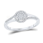 Captivating Brilliance: 10kt White Gold Womens Round Diamond Cluster Ring 1/6 Cttw Top view from the 10Kt White Gold Womens Round Diamond Cluster Ring 1 6 Cttwpin220746 collection by Splendid Jewellery