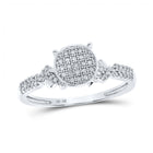 Mesmerizing Brilliance Diamond Cluster Ring Top view from the 10Kt White Gold Womens Round Diamond Cluster Ring 1 6 Cttwpin215012 collection by Splendid Jewellery