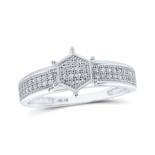 Load image into Gallery viewer, Radiant Brilliance Diamond Cluster Ring Top view from the 10Kt White Gold Womens Round Diamond Cluster Ring 1 6 Cttwpin215031 collection by Splendid Jewellery
