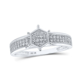 Radiant Brilliance Diamond Cluster Ring Top view from the 10Kt White Gold Womens Round Diamond Cluster Ring 1 6 Cttwpin215031 collection by Splendid Jewellery