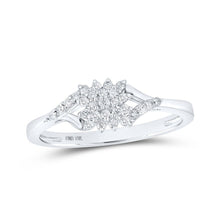 Load image into Gallery viewer, Dazzling Brilliance Diamond Cluster Ring Top view from the 10Kt White Gold Womens Round Diamond Cluster Ring 1 6 Cttwpin214427 collection by Splendid Jewellery