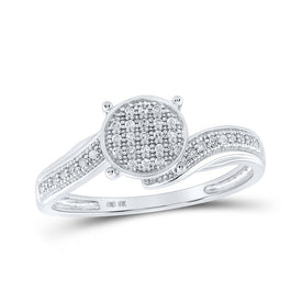 Radiant Brilliance Diamond Cluster Ring Top view from the 10Kt White Gold Womens Round Diamond Cluster Ring 1 8 Cttwpin215090 collection by Splendid Jewellery