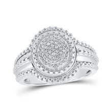 Load image into Gallery viewer, Radiant Brilliance Diamond Cluster Ring Top view from the 10Kt White Gold Womens Round Diamond Cluster Fashion Ring 1 8 Cttwpin212188 collection by Splendid Jewellery