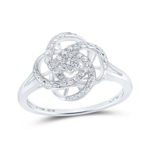 Load image into Gallery viewer, Dazzling Diamond Cluster Ring Top view from the 10Kt White Gold Womens Round Diamond Cluster Ring 1 8 Cttwpin214563 collection by Splendid Jewellery