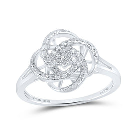 Dazzling Diamond Cluster Ring Top view from the 10Kt White Gold Womens Round Diamond Cluster Ring 1 8 Cttwpin214563 collection by Splendid Jewellery