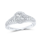 Dazzling Brilliance Diamond Cluster Ring Top view from the 10Kt White Gold Womens Round Diamond Cluster Ring 3 4 Cttwpin237579 collection by Splendid Jewellery