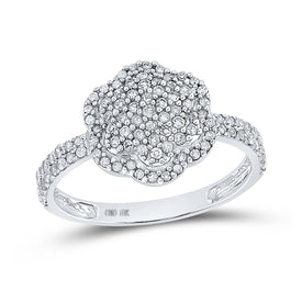 Captivating Brilliance Diamond Cluster Ring Top view from the 10Kt White Gold Womens Round Diamond Fashion Ring 1 2 Cttwpin282777 collection by Splendid Jewellery