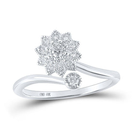 Enchanting Blossom Diamond Cluster Ring Top view from the 10Kt White Gold Womens Round Diamond Flower Cluster Ring 1 6 Cttwpin215683 collection by Splendid Jewellery