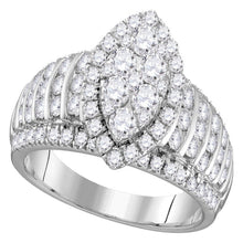 Load image into Gallery viewer, Dazzling Diamond Brilliance: 10kt White Gold Womens Round Diamond Oval Cluster Ring 1-7/8 Cttw Top view from the 10Kt White Gold Womens Round Diamond Oval Cluster Ring 1 7 8 Cttwpin222945 collection by Splendid Jewellery