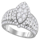 Dazzling Diamond Brilliance: 10kt White Gold Womens Round Diamond Oval Cluster Ring 1-7/8 Cttw Top view from the 10Kt White Gold Womens Round Diamond Oval Cluster Ring 1 7 8 Cttwpin222945 collection by Splendid Jewellery