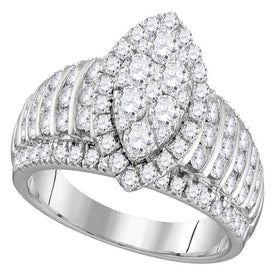 Dazzling Diamond Brilliance: 10kt White Gold Womens Round Diamond Oval Cluster Ring 1-7/8 Cttw Top view from the 10Kt White Gold Womens Round Diamond Oval Cluster Ring 1 7 8 Cttwpin222945 collection by Splendid Jewellery