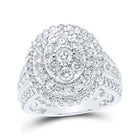 Captivating Cluster Brilliance Diamond Ring Top view from the 10Kt White Gold Womens Round Diamond Oval Cluster Ring 2 Cttwpin230907 collection by Splendid Jewellery