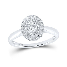 10kt White Gold Diamond Cluster Oval Ring - A Captivating Beauty Top view from the 10Kt White Gold Womens Round Diamond Oval Ring 1 3 Cttwpin218269 collection by Splendid Jewellery