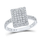 Dazzling Diamond Brilliance Ring Top view from the 10Kt White Gold Womens Round Diamond Rectangle Cluster Ring 5 8 Cttwpin282743 collection by Splendid Jewellery