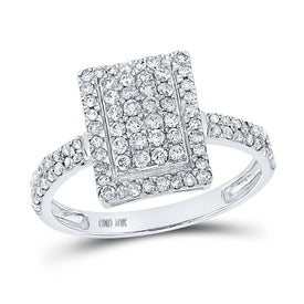 Dazzling Diamond Brilliance Ring Top view from the 10Kt White Gold Womens Round Diamond Rectangle Cluster Ring 5 8 Cttwpin282743 collection by Splendid Jewellery