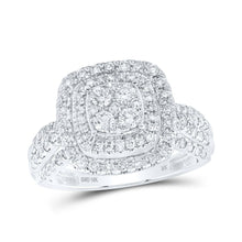 Load image into Gallery viewer, Captivating Brilliance: 10kt White Gold Womens Round Diamond Square Cluster Ring Top view from the 10Kt White Gold Womens Round Diamond Square Cluster Ring 1 Cttwpin230909 collection by Splendid Jewellery