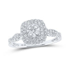 Sparkling Diamond Square Cluster Ring | 10kt White Gold Womens Round Diamond Square Cluster Ring 1/2 Cttw | Splendid Jewellery Top view from the 10Kt White Gold Womens Round Diamond Square Cluster Ring 1 2 Cttwpin218225 collection by Splendid Jewellery