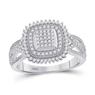 Dazzling Diamond Brilliance: 10kt White Gold Womens Round Diamond Square Cluster Ring 1/4 Cttw Top view from the 10Kt White Gold Womens Round Diamond Square Cluster Ring 1 4 Cttwpin270914 collection by Splendid Jewellery