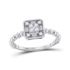 Captivating Brilliance Diamond Cluster Ring Top view from the 10Kt White Gold Womens Round Diamond Square Cluster Ring 1 4 Cttwpin282701 collection by Splendid Jewellery