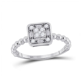 Captivating Brilliance Diamond Cluster Ring Top view from the 10Kt White Gold Womens Round Diamond Square Cluster Ring 1 4 Cttwpin282701 collection by Splendid Jewellery