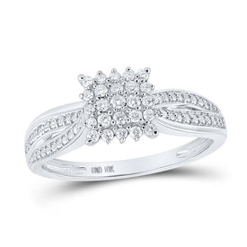 Dazzling Diamond Delight Ring Top view from the 10Kt White Gold Womens Round Diamond Square Cluster Ring 1 5 Cttwpin218004 collection by Splendid Jewellery