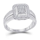 Dazzling Diamond Cluster Ring | 10kt White Gold Womens Round Diamond Square Cluster Ring 1/6 Cttw Top view from the 10Kt White Gold Womens Round Diamond Square Cluster Ring 1 6 Cttwpin220742 collection by Splendid Jewellery