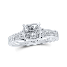 Load image into Gallery viewer, Splendid Diamond Square Cluster Ring in 10kt White Gold Top view from the 10Kt White Gold Womens Round Diamond Square Ring 1 10 Cttwpin215083 collection by Splendid Jewellery
