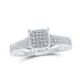 Splendid Diamond Square Cluster Ring in 10kt White Gold Top view from the 10Kt White Gold Womens Round Diamond Square Ring 1 10 Cttwpin215083 collection by Splendid Jewellery