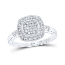 Load image into Gallery viewer, Captivating Brilliance Diamond Cluster Ring Top view from the 10Kt White Gold Womens Round Diamond Square Ring 1 12 Cttwpin286431 collection by Splendid Jewellery