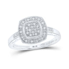 Captivating Brilliance Diamond Cluster Ring Top view from the 10Kt White Gold Womens Round Diamond Square Ring 1 12 Cttwpin286431 collection by Splendid Jewellery