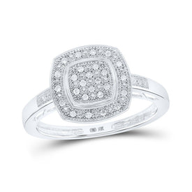 Captivating Brilliance Diamond Cluster Ring Top view from the 10Kt White Gold Womens Round Diamond Square Ring 1 12 Cttwpin286431 collection by Splendid Jewellery