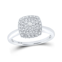 Load image into Gallery viewer, Dazzling Diamond Square Cluster Ring Top view from the 10Kt White Gold Womens Round Diamond Square Ring 1 3 Cttwpin218702 collection by Splendid Jewellery