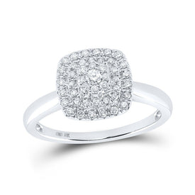 Dazzling Diamond Square Cluster Ring Top view from the 10Kt White Gold Womens Round Diamond Square Ring 1 3 Cttwpin218702 collection by Splendid Jewellery