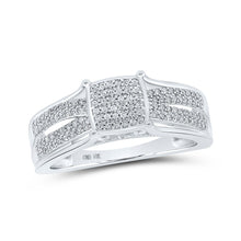 Load image into Gallery viewer, Captivating Brilliance: 10kt White Gold Diamond Cluster Square Ring Top view from the 10Kt White Gold Womens Round Diamond Square Ring 1 4 Cttwpin217298 collection by Splendid Jewellery