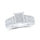 Splendid Jewellery 10kt White Gold Square Diamond Cluster Ring Top view from the 10Kt White Gold Womens Round Diamond Square Ring 1 6 Cttwpin215013 collection by Splendid Jewellery