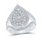 Captivating Brilliance: 10kt White Gold Tear Cluster Diamond Ring Top view from the 10Kt White Gold Womens Round Diamond Tear Cluster Ring 1 7 8 Cttwpin218870 collection by Splendid Jewellery