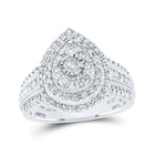 Dazzling Diamond Teardrop Cluster Ring Top view from the 10Kt White Gold Womens Round Diamond Teardrop Cluster Ring 1 Cttwpin230904 collection by Splendid Jewellery